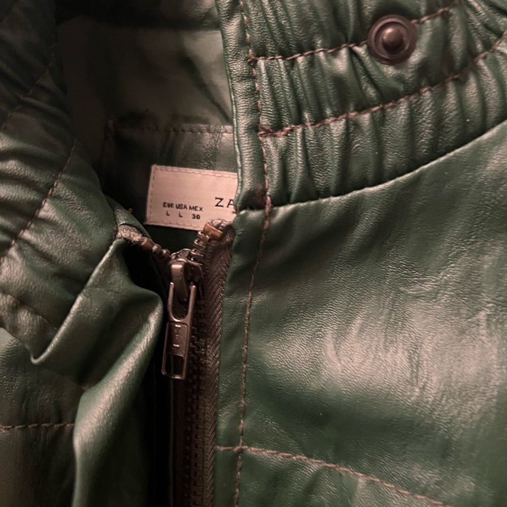 Green Faux Leather Jacket - Picture 8 of 11